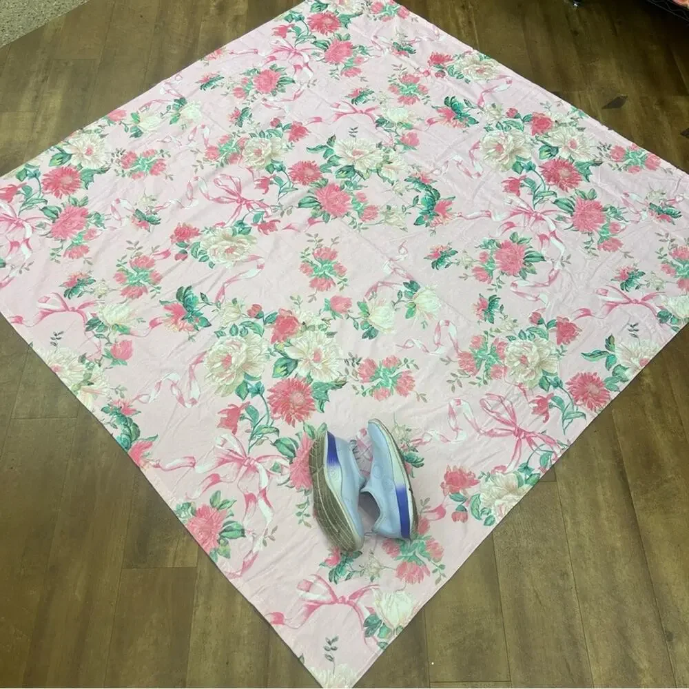 LoveShackFancy x Pottery Barn Floral Pink Family Beach Towel Cabbage Rose NWT